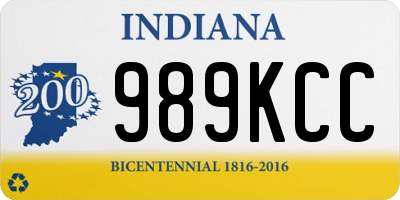 IN license plate 989KCC