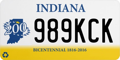 IN license plate 989KCK