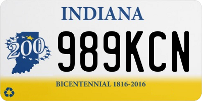 IN license plate 989KCN