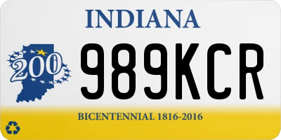 IN license plate 989KCR