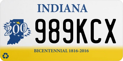 IN license plate 989KCX