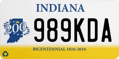 IN license plate 989KDA