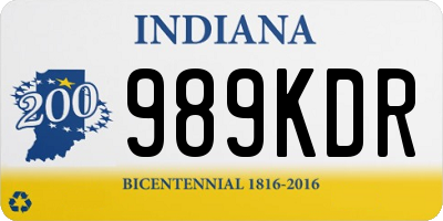 IN license plate 989KDR