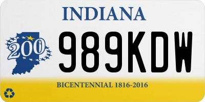 IN license plate 989KDW