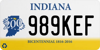 IN license plate 989KEF