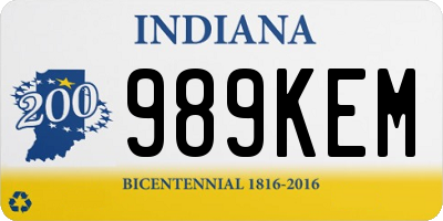 IN license plate 989KEM