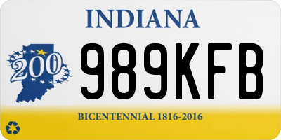 IN license plate 989KFB