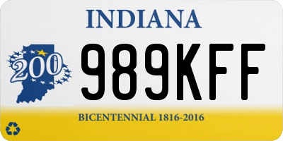 IN license plate 989KFF