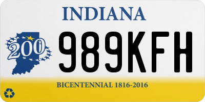 IN license plate 989KFH
