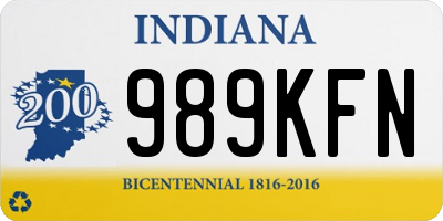 IN license plate 989KFN