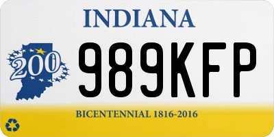 IN license plate 989KFP