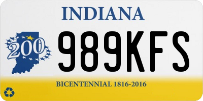 IN license plate 989KFS