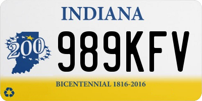 IN license plate 989KFV