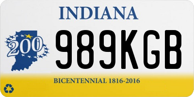 IN license plate 989KGB