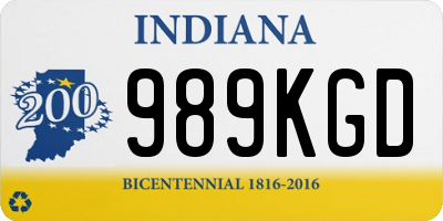 IN license plate 989KGD