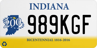 IN license plate 989KGF