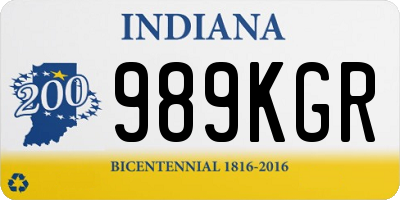 IN license plate 989KGR