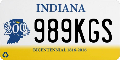 IN license plate 989KGS