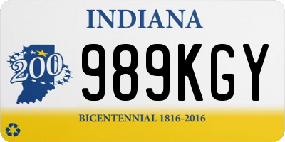 IN license plate 989KGY