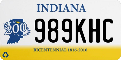 IN license plate 989KHC