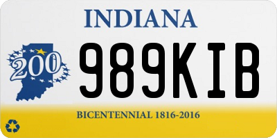 IN license plate 989KIB