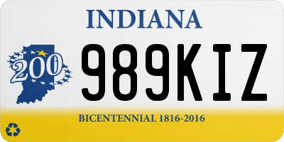IN license plate 989KIZ