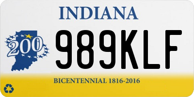 IN license plate 989KLF