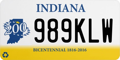 IN license plate 989KLW