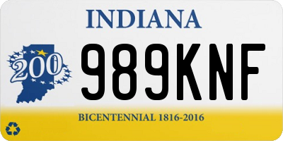 IN license plate 989KNF