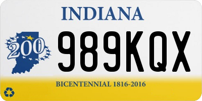 IN license plate 989KQX