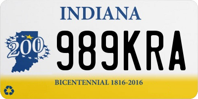 IN license plate 989KRA