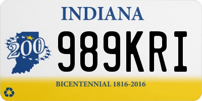 IN license plate 989KRI