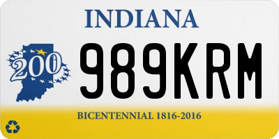 IN license plate 989KRM