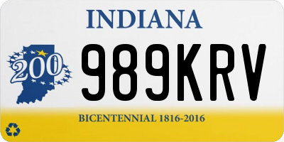 IN license plate 989KRV