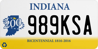 IN license plate 989KSA