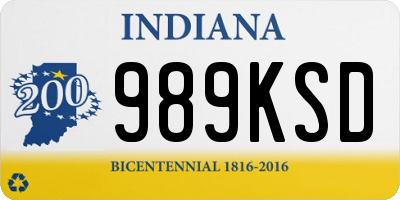 IN license plate 989KSD