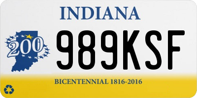 IN license plate 989KSF
