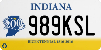 IN license plate 989KSL