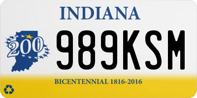 IN license plate 989KSM