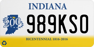 IN license plate 989KSO