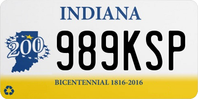 IN license plate 989KSP