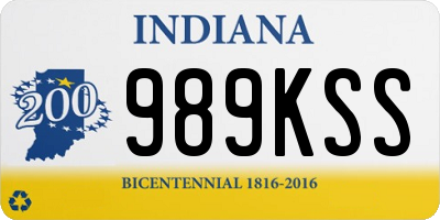 IN license plate 989KSS