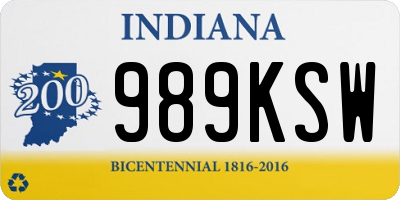 IN license plate 989KSW