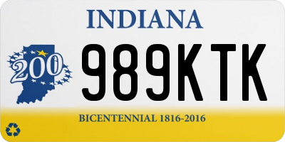 IN license plate 989KTK