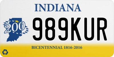 IN license plate 989KUR