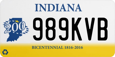 IN license plate 989KVB