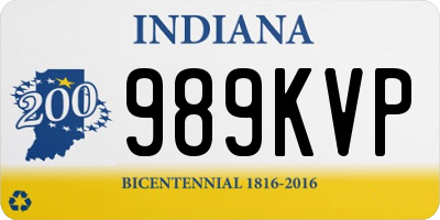 IN license plate 989KVP