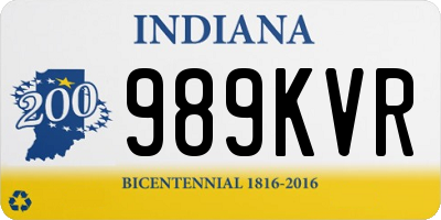 IN license plate 989KVR