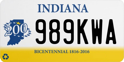 IN license plate 989KWA