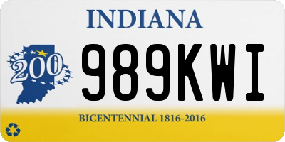 IN license plate 989KWI